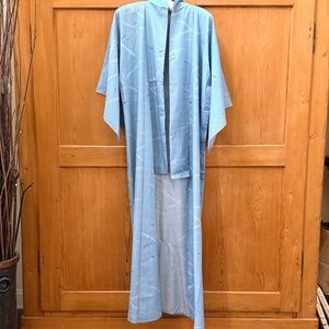 Vintage Hand-sewn Komon Kimono in Light Blue